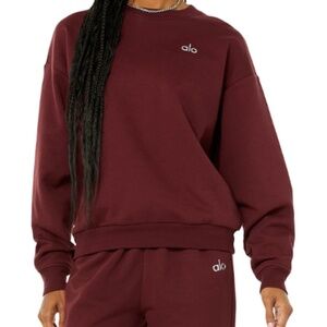 ALO Yoga Burgundy Crew Neck Sweater